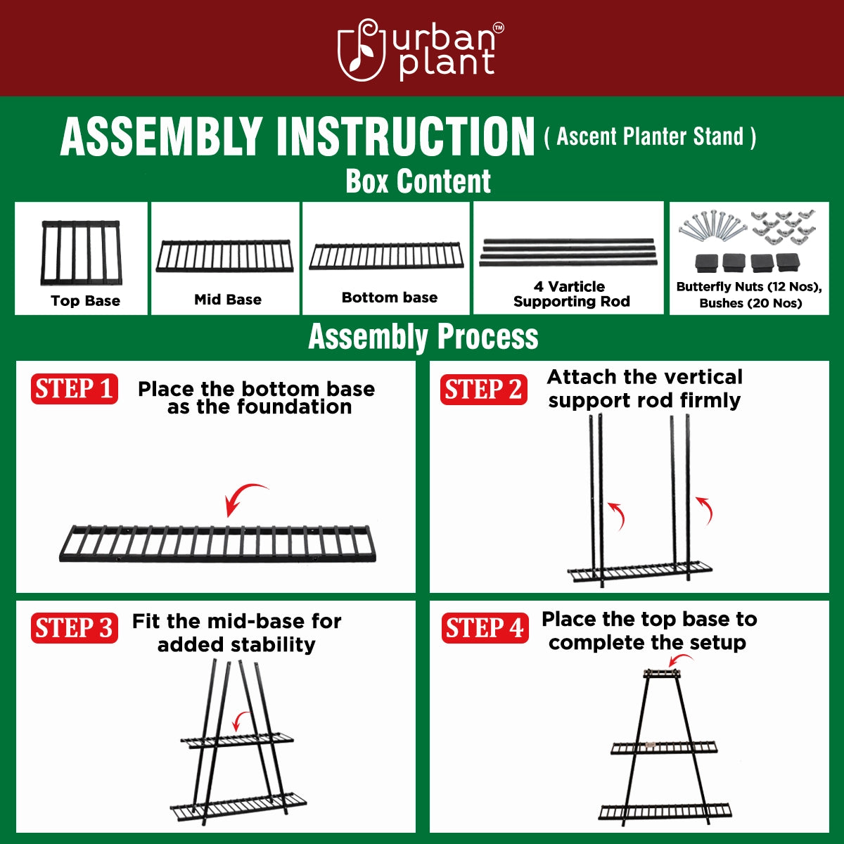 Urban Plant Ascent Planter Stand Three Rack Plant Stand Urban Plant 