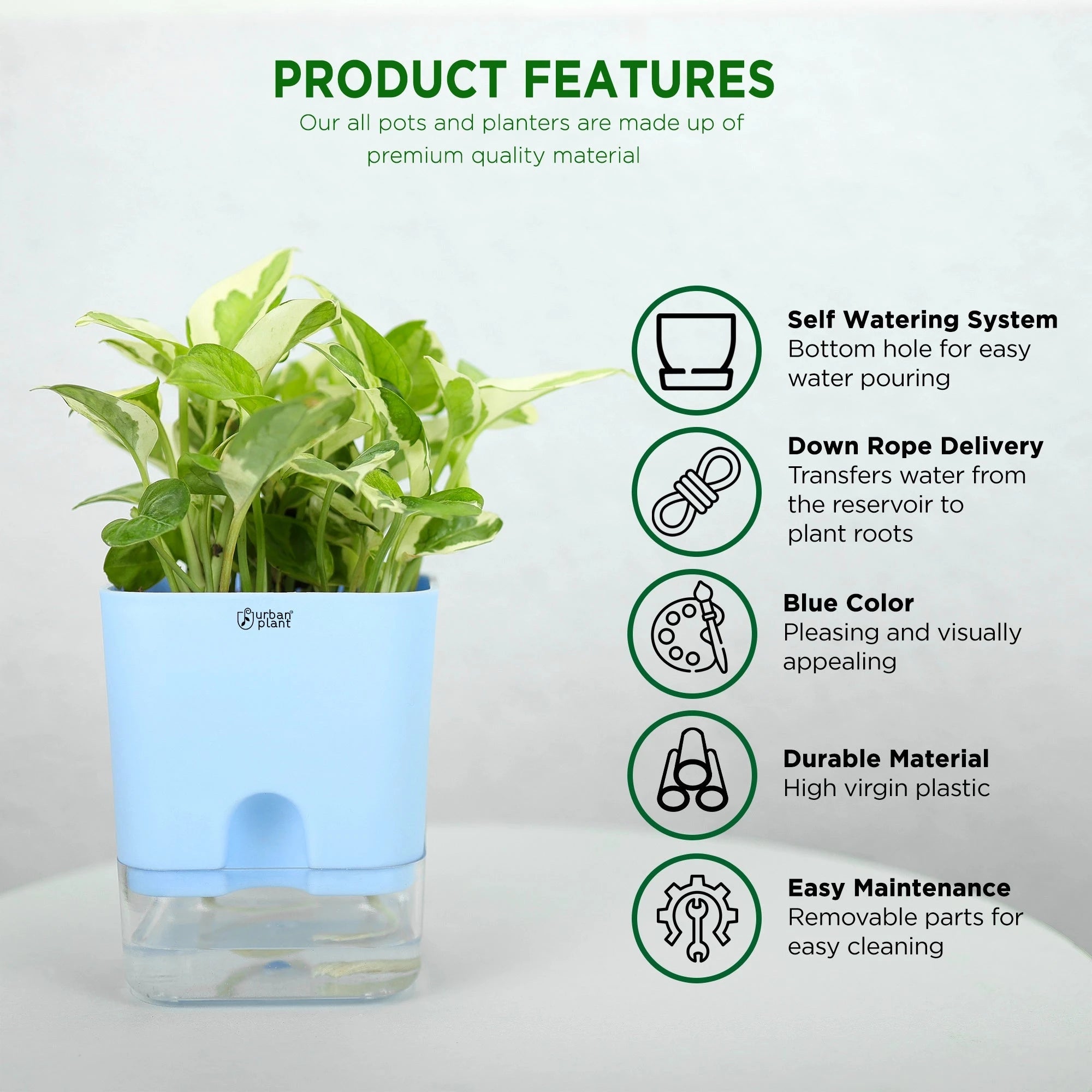 Aquaflow Self Watering Pot Plastic Pot Urban Plant 