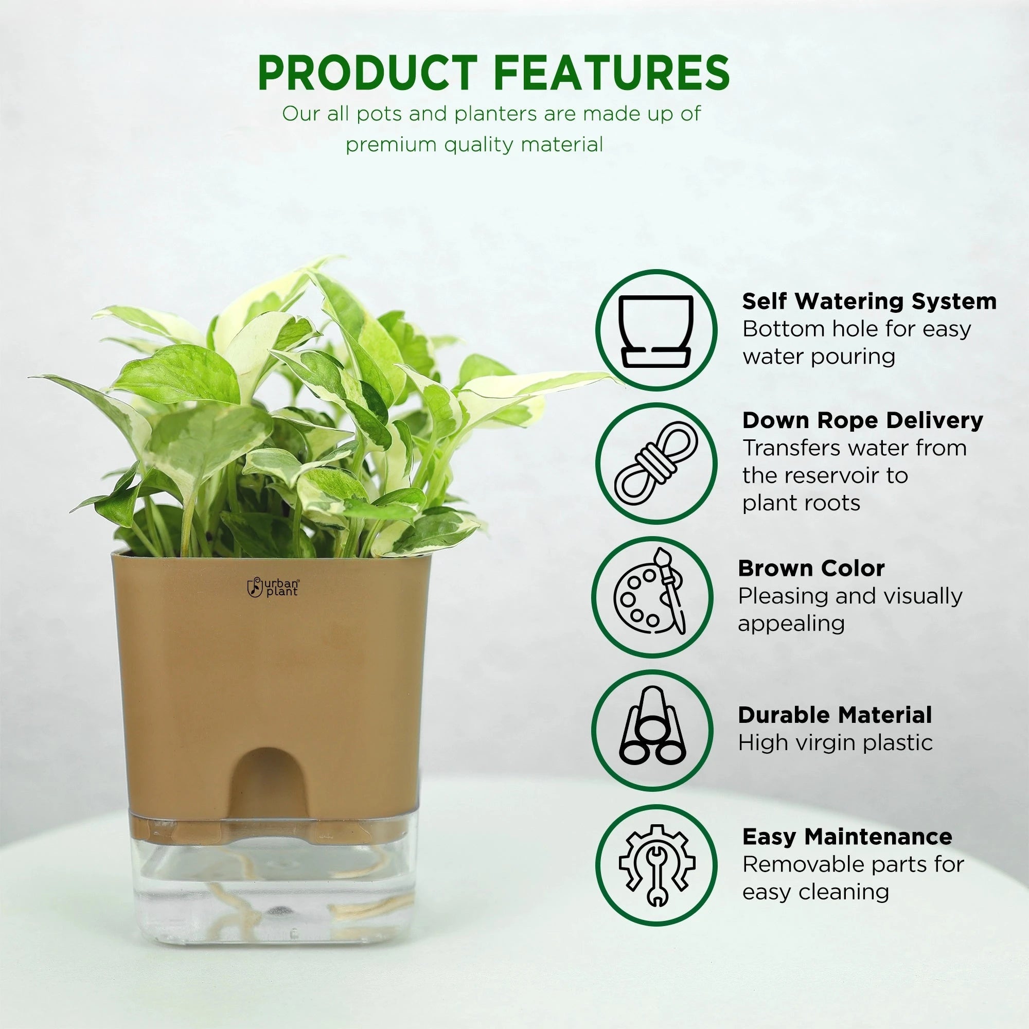 Aquaflow Self Watering Pot Plastic Pot Urban Plant 