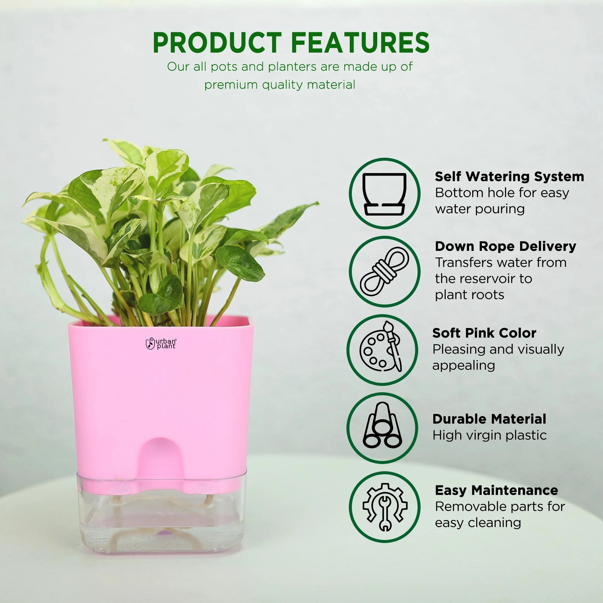 Aquaflow Self Watering Pot Plastic Pot Urban Plant 