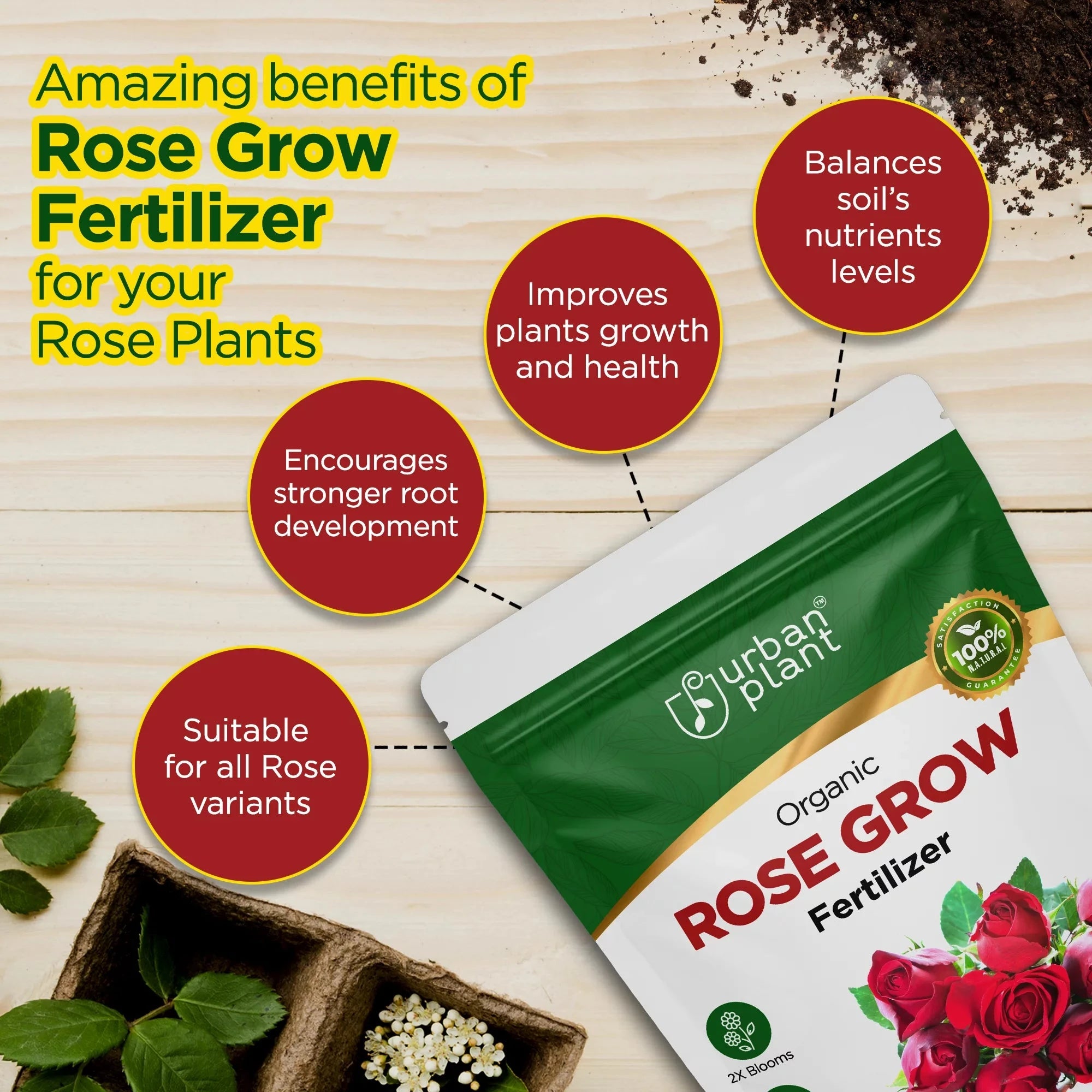 Rose Grow Fertilizer Potting Mix Urban Plant 