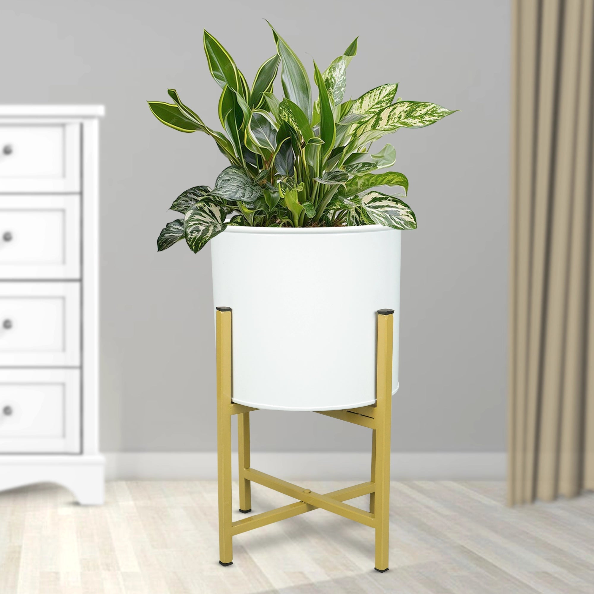 Scandinavian Home Decor Planter Metal Planter Urban Plant White 