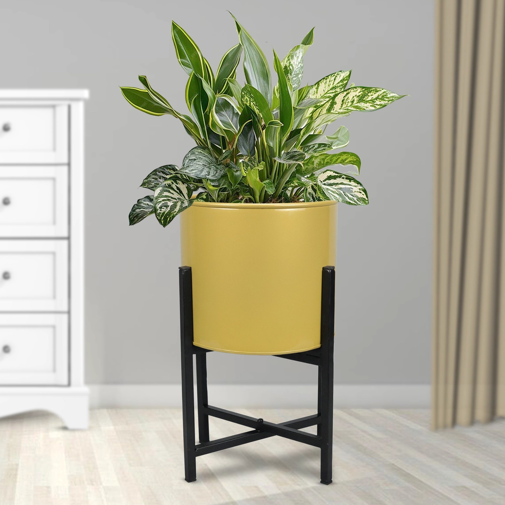 Scandinavian Home Decor Planter Metal Planter Urban Plant Gold 