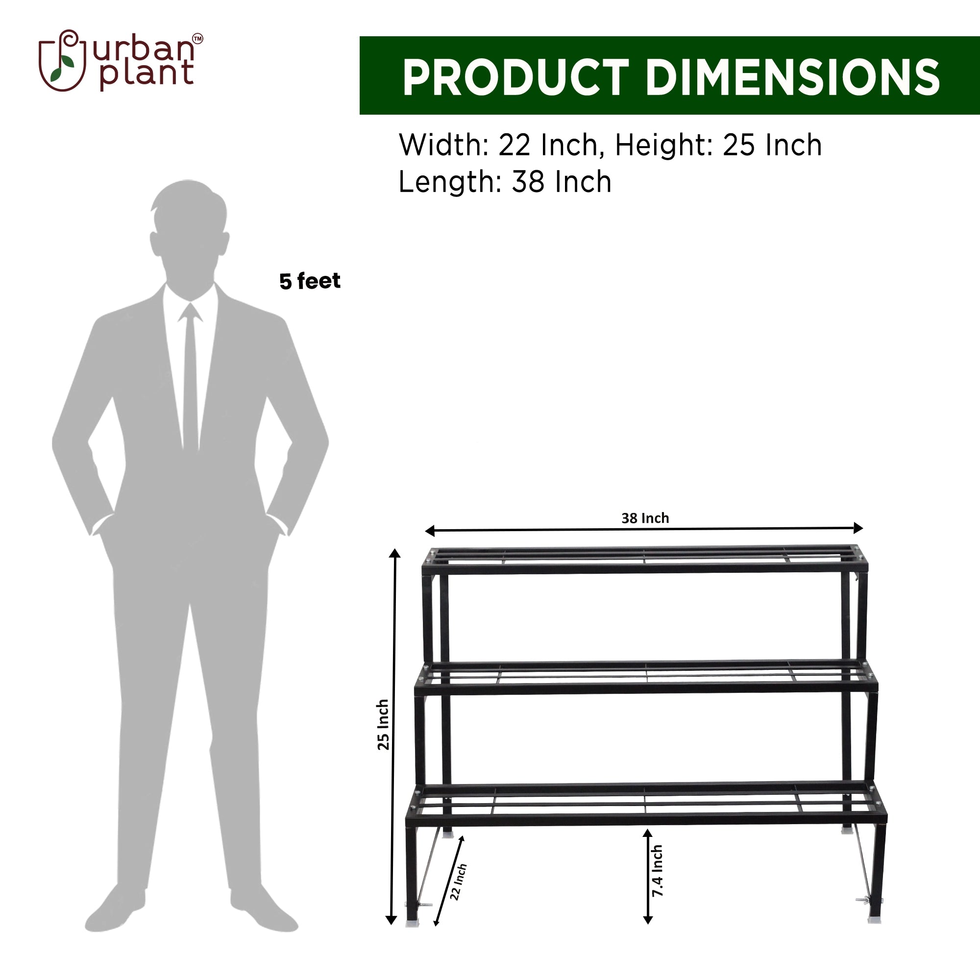 Urban Plant Heavy Duty 3 Step Planter Pot Stand Metal Stand Urban Plant 