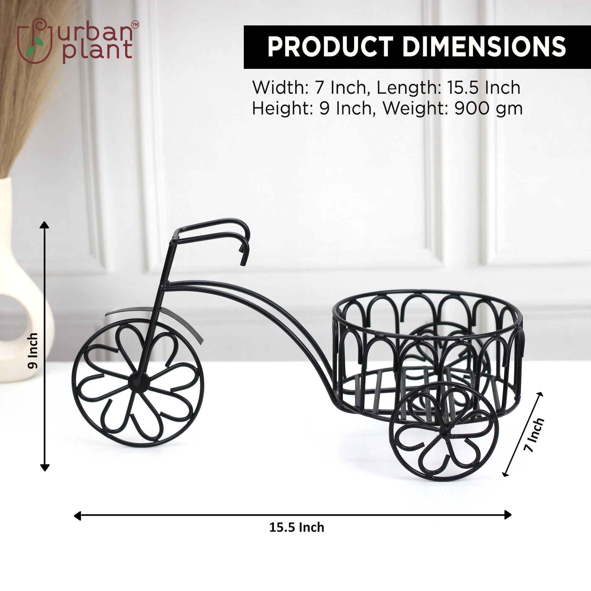 Cartwheel Rickshaw Planter Metal Planter Urban Plant 