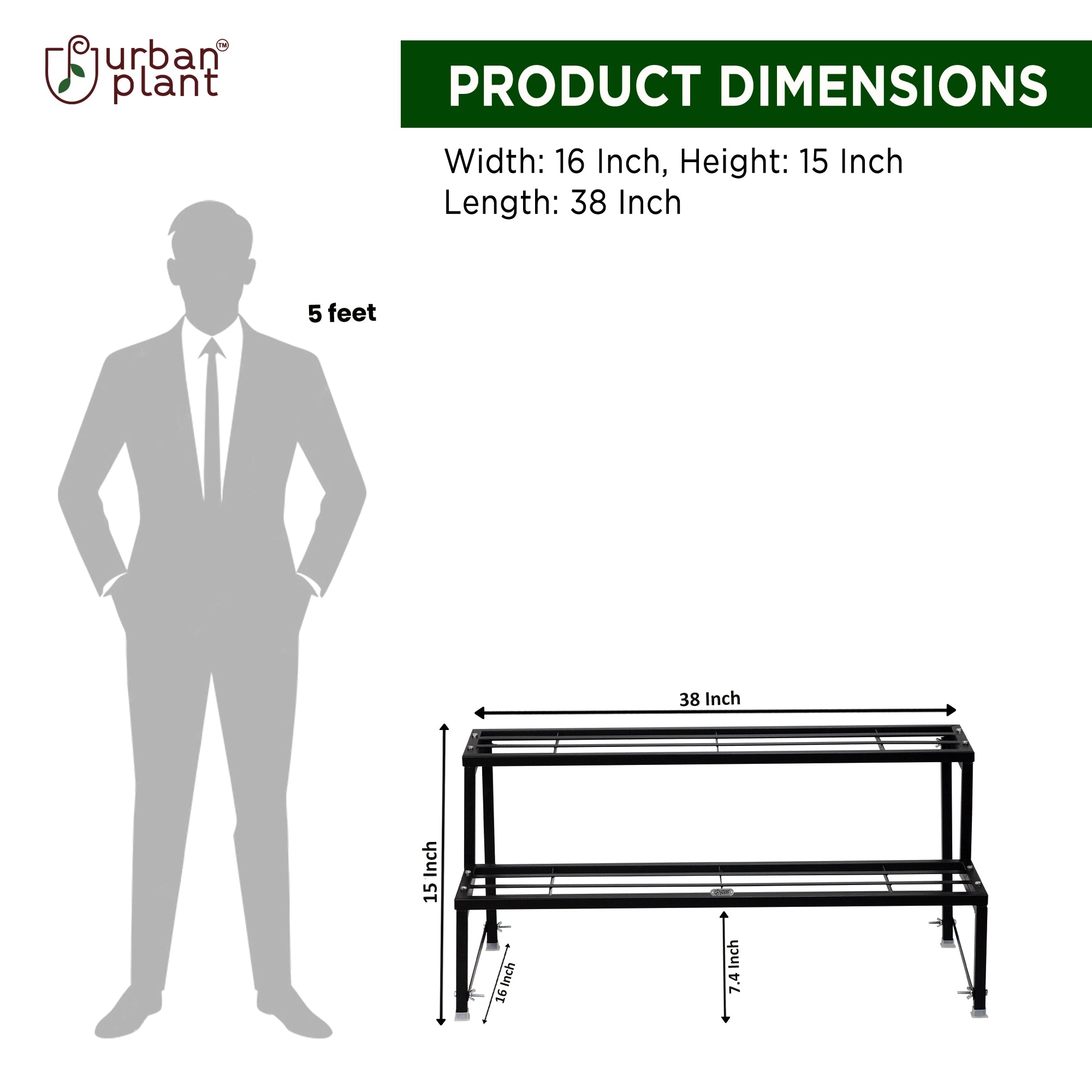 Urban Plant Heavy Duty 2 Step Planter Pot Stand Metal Stand Urban Plant 