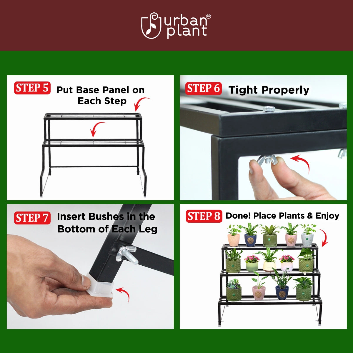 Urban Plant Heavy Duty 3 Step Planter Pot Stand Metal Stand Urban Plant 