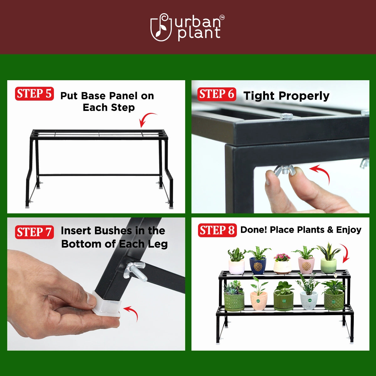 Urban Plant Heavy Duty 2 Step Planter Pot Stand Metal Stand Urban Plant 