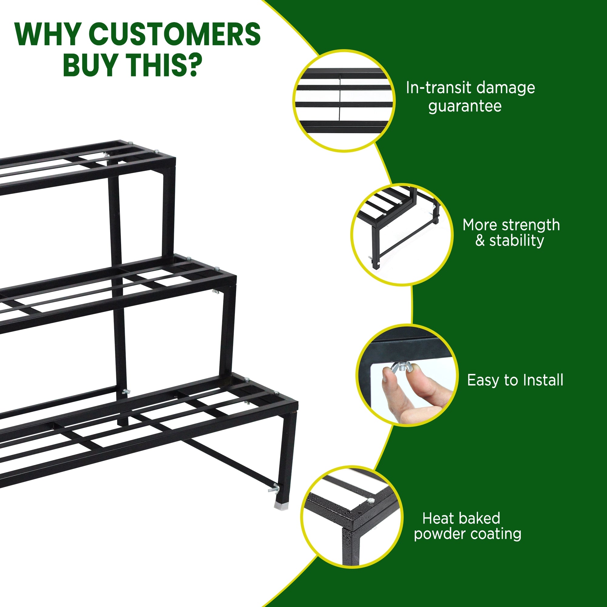 Urban Plant Heavy Duty 3 Step Planter Pot Stand Metal Stand Urban Plant 