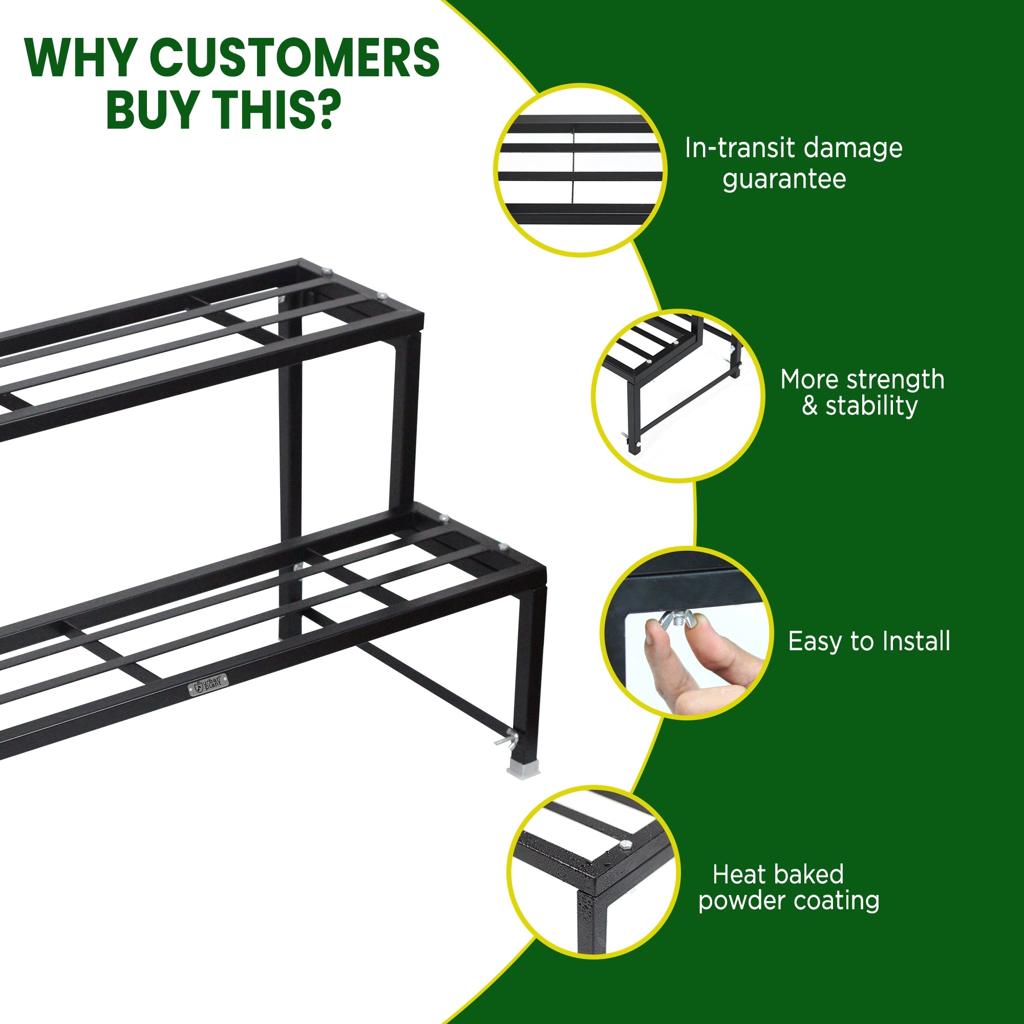 Urban Plant Heavy Duty 2 Step Planter Pot Stand Metal Stand Urban Plant 