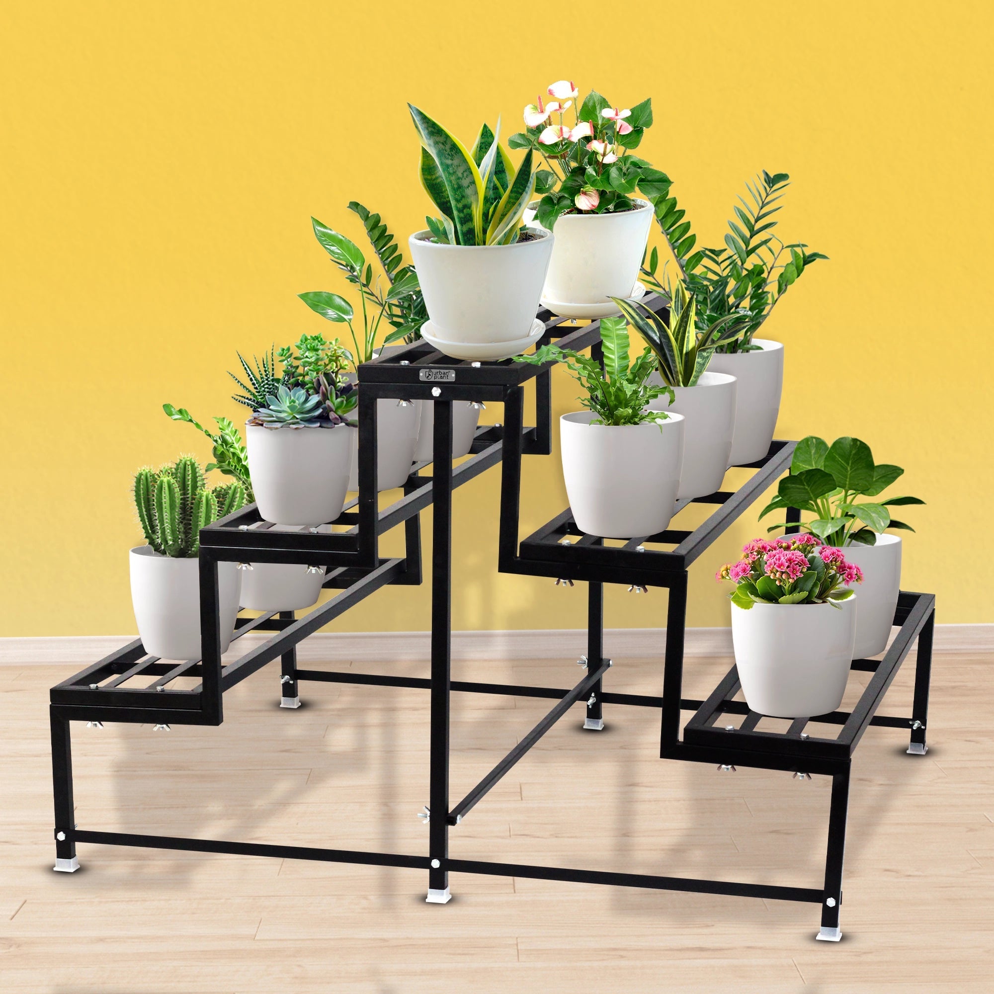 Heavy Duty 5-Step Planter Pot Stand- Best Outdoor & Indoor Garden Stand (Easy Assembly) Metal Stand Urban Plant 