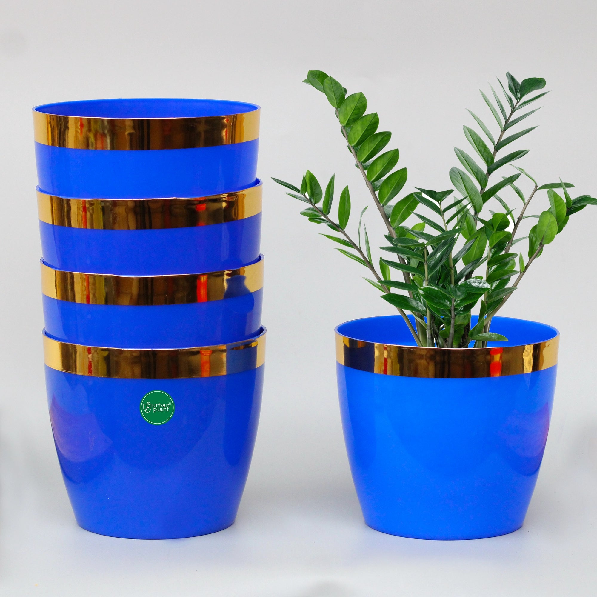 Mini Plastic Pots (5 inch) - Set of 5 Plastic Pot Urban Plant Blue 