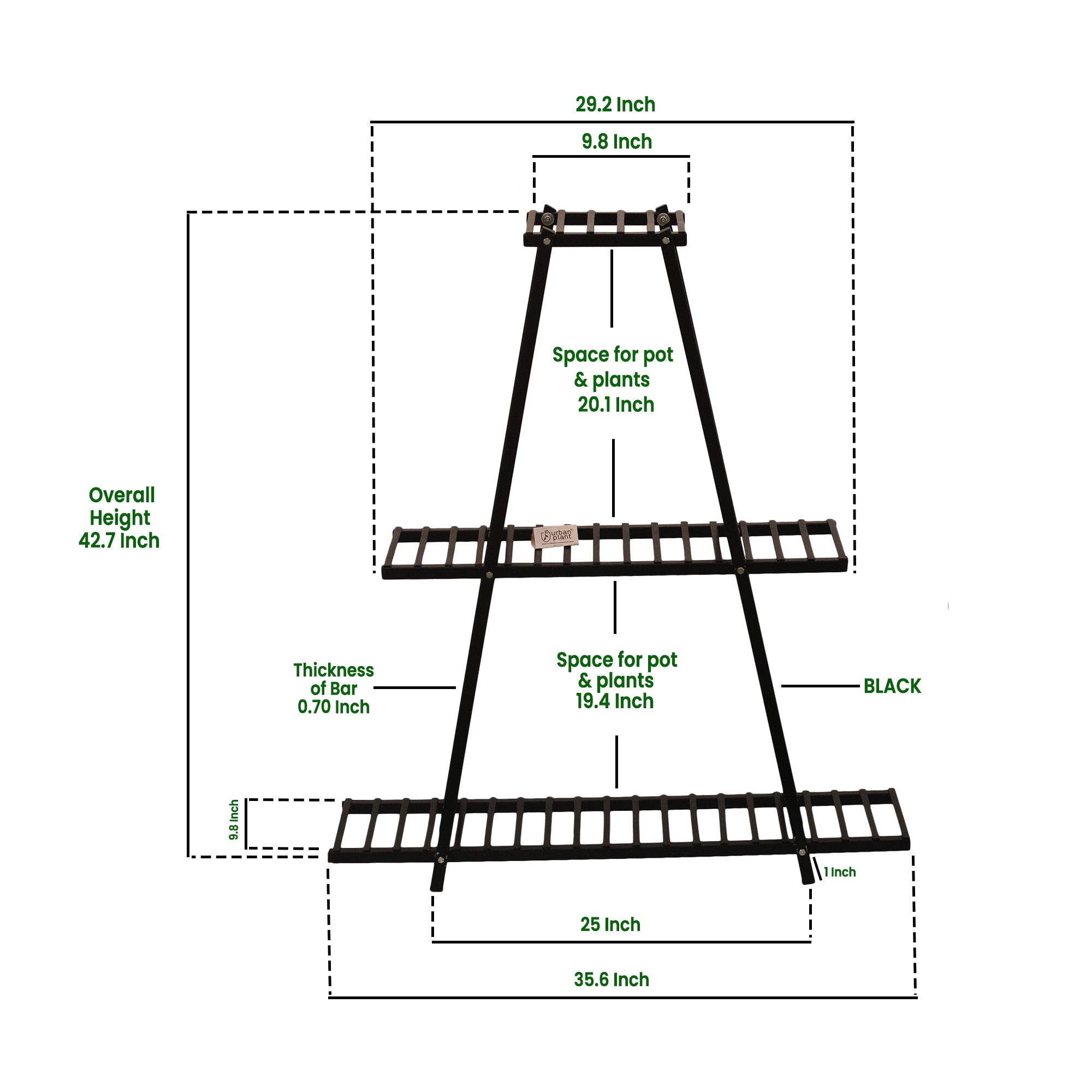 Urban Plant Ascent Planter Stand - Three Rack Plant Stand Urban Plant 